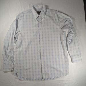 Michael Michael Kors Men's Blue Geometric Button-Dow Dress Shirt Size XL